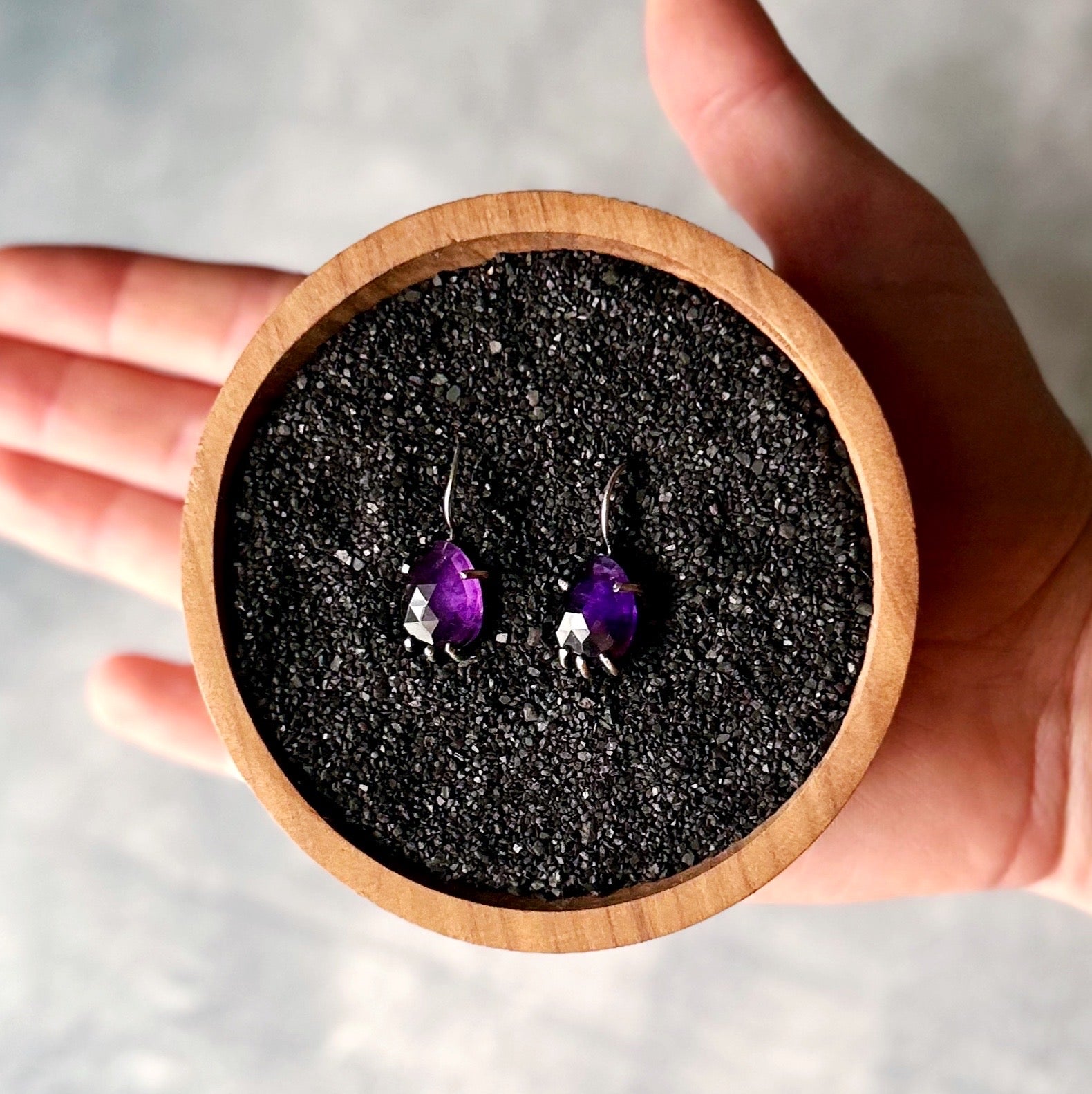 Eve Earring: Amethyst - Three Flames Silverworks