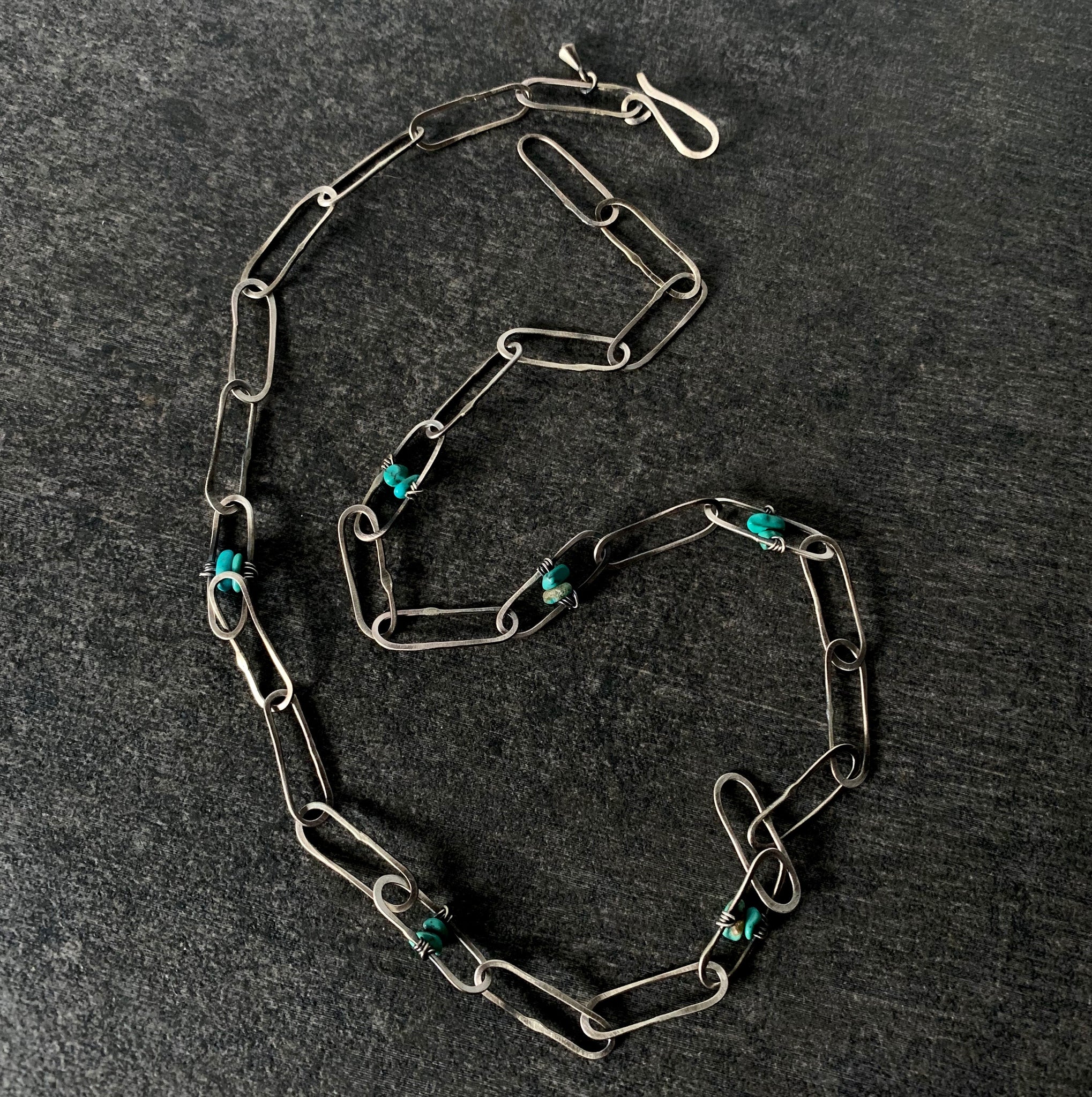 Forged Chain with Turquoise