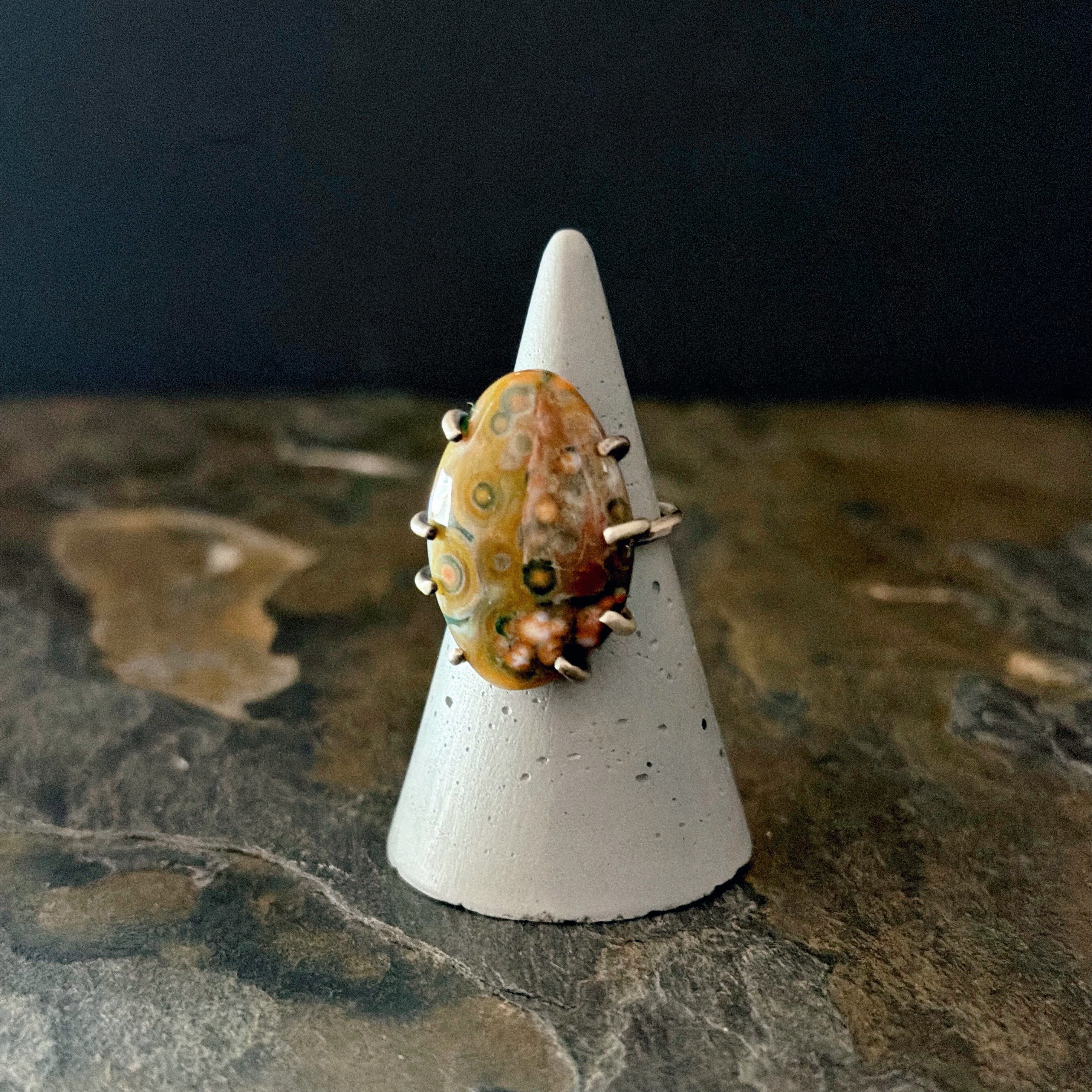 Celeste Ring with Ocean Jasper - Size 6