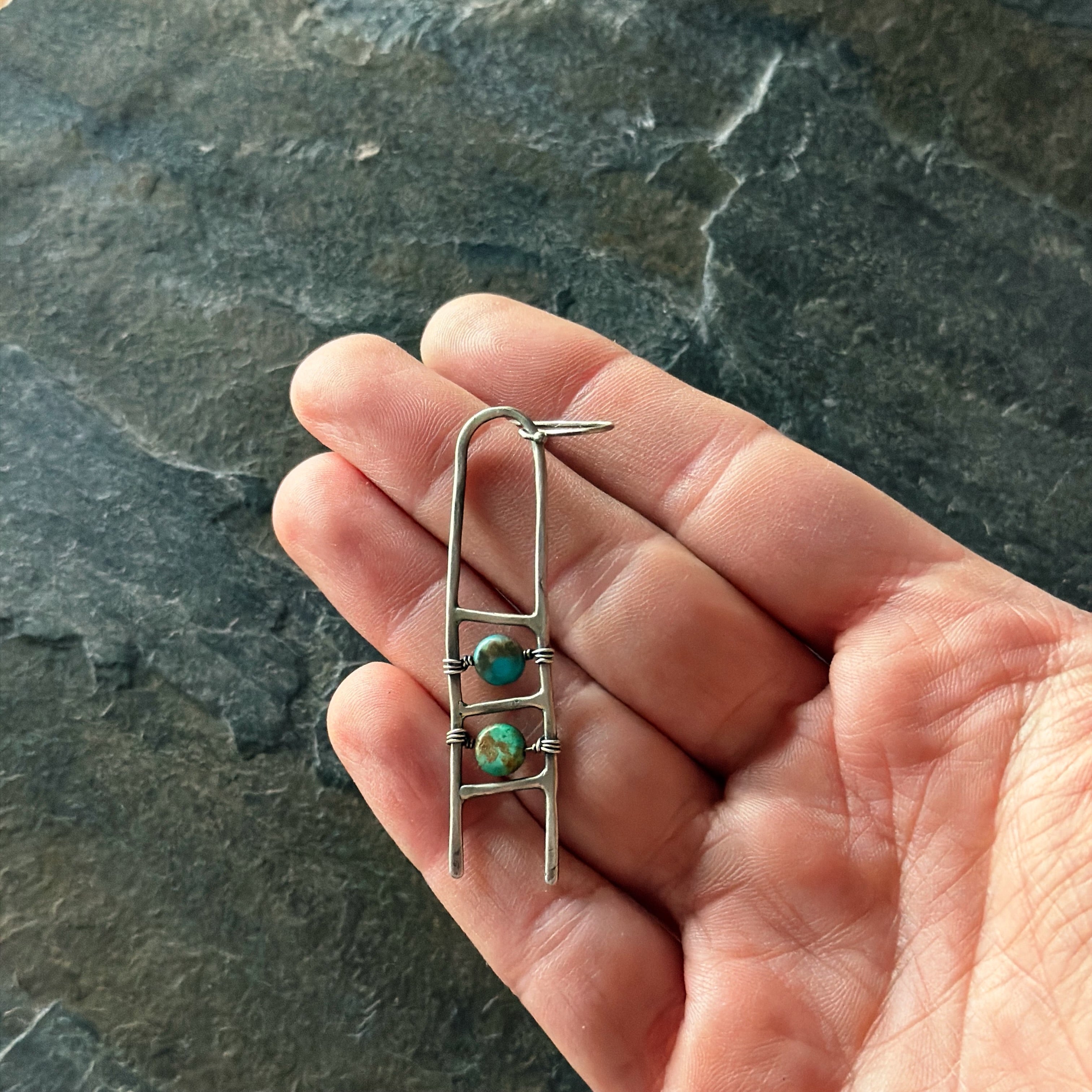 Fish Ladder Earrings - Turquoise
