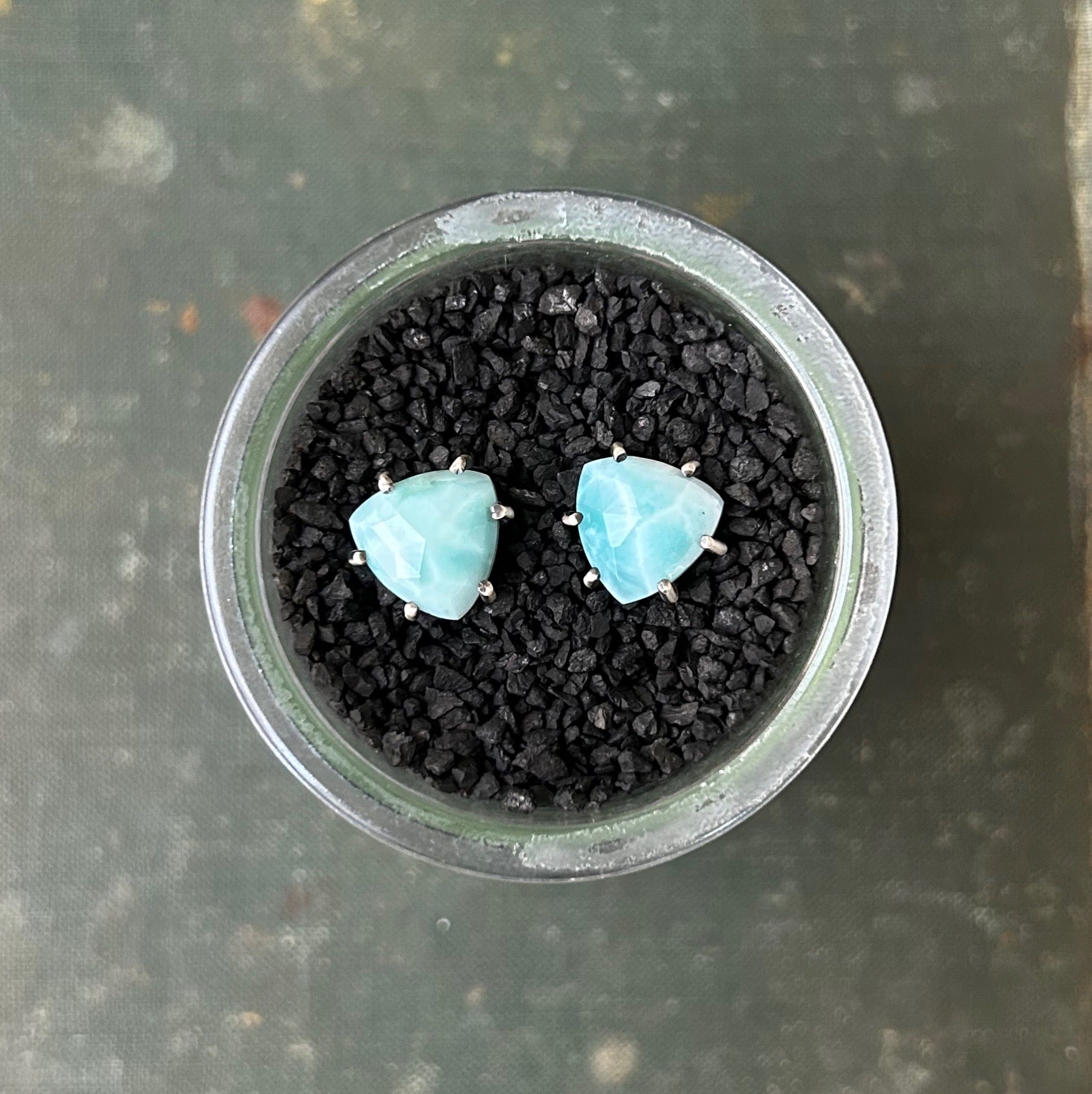 Moira Stud: Larimar in Sterling