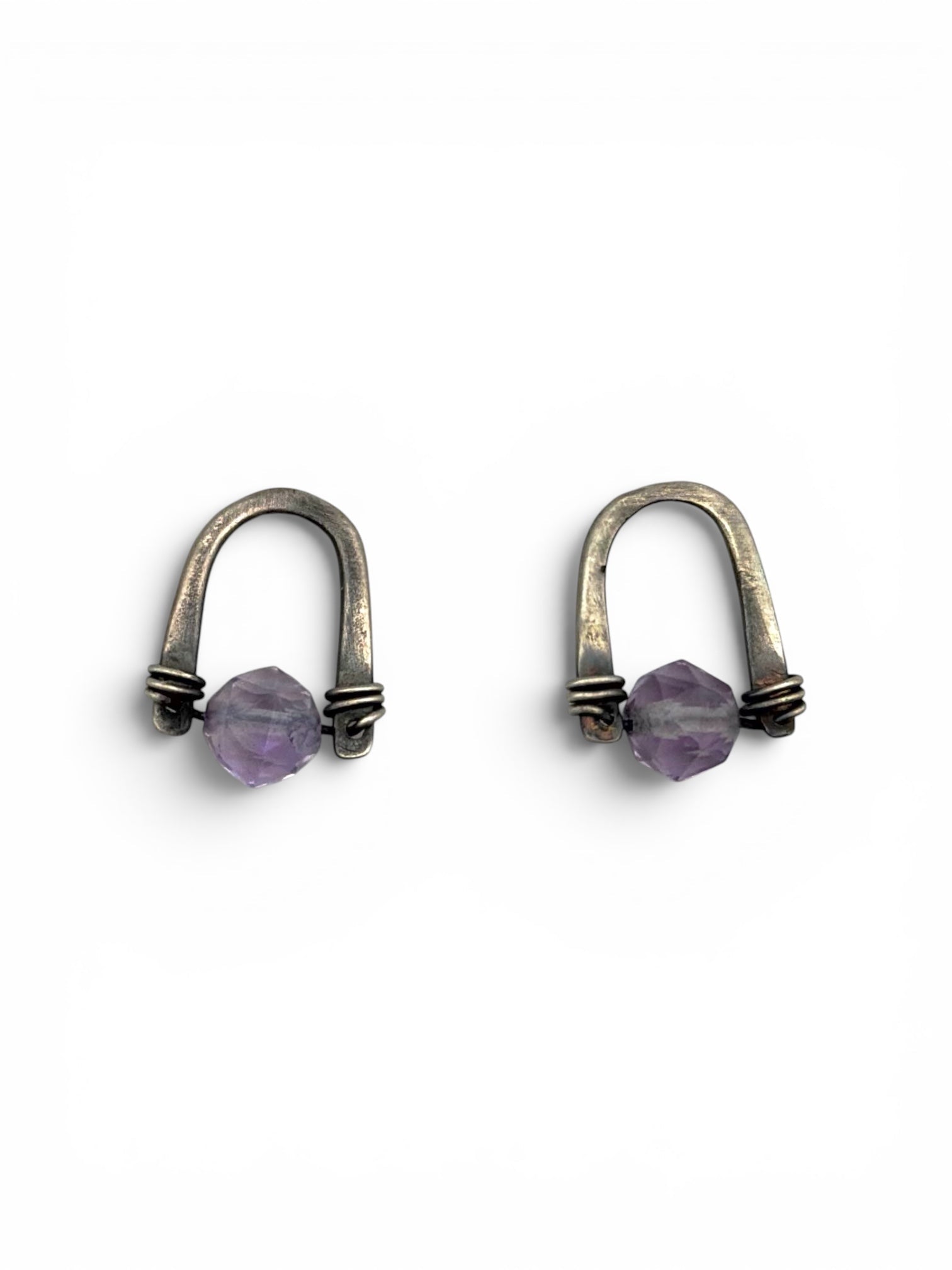 Arc Gemstone Studs - Choice of Stone - Three Flames Silverworks