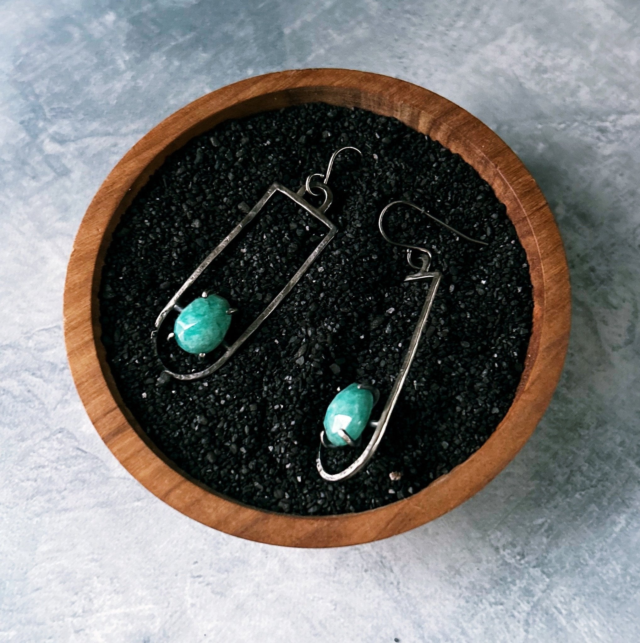 Cathedral Earrings - Amazonite - Three Flames Silverworks