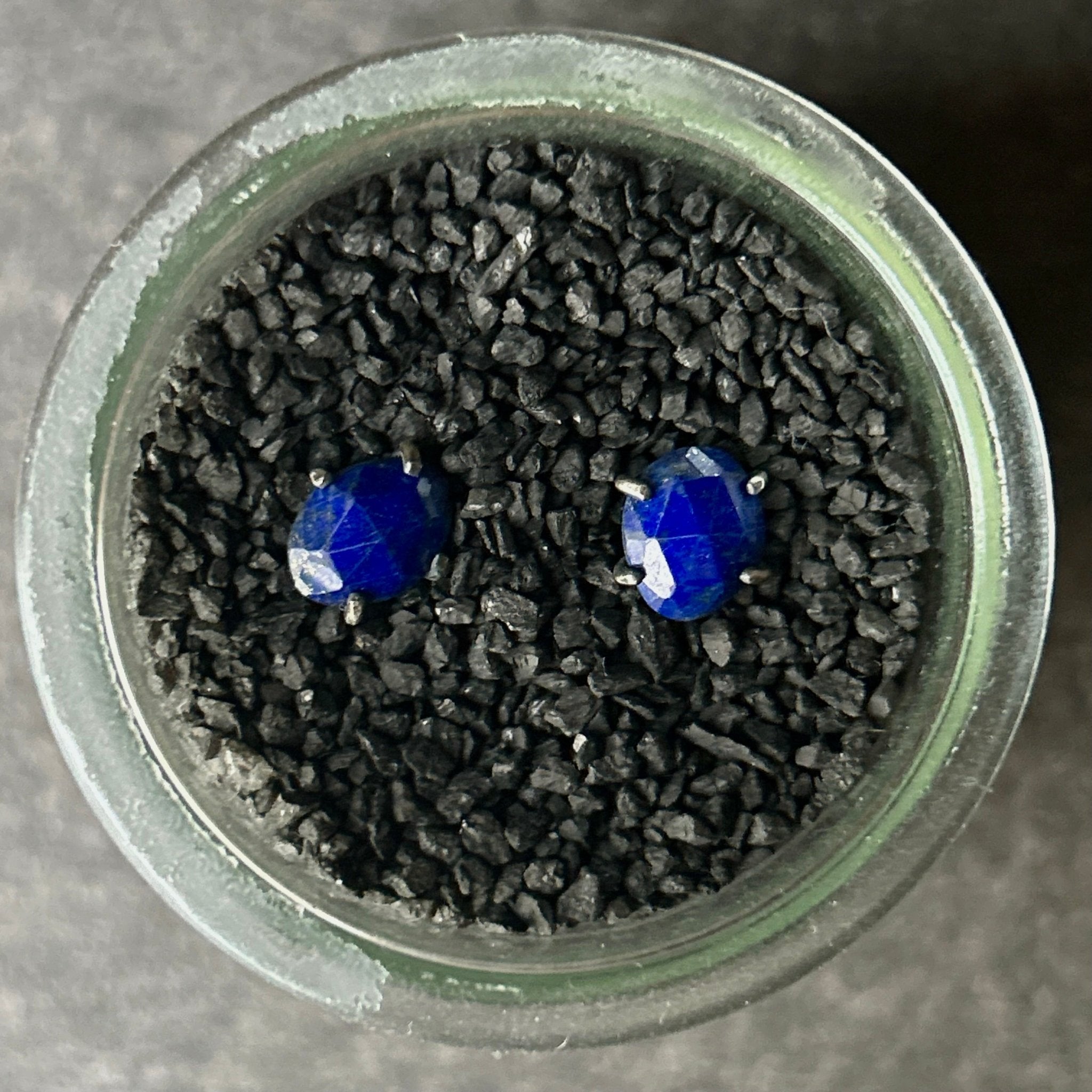 Celeste Gemstone Studs: Lapis - Three Flames Silverworks