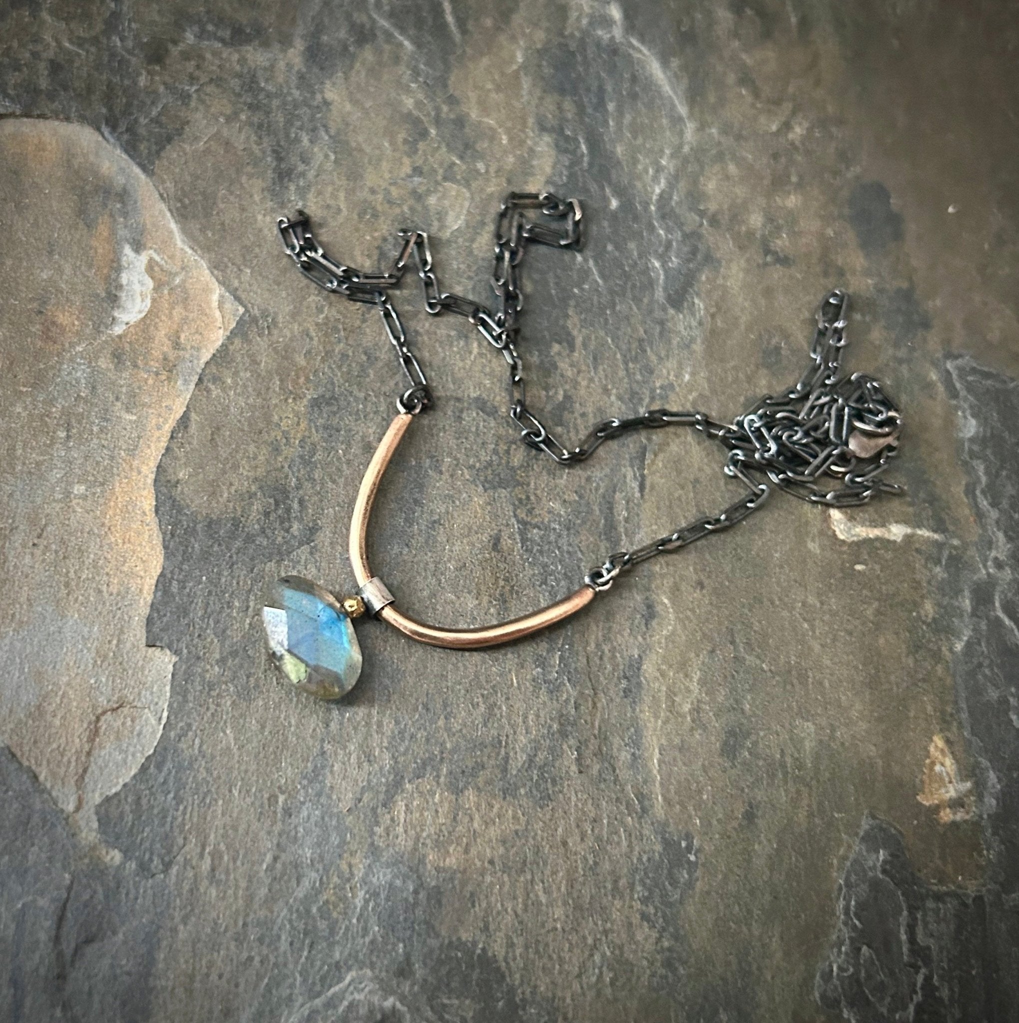 Daymark Necklace - Labradorite - Three Flames Silverworks