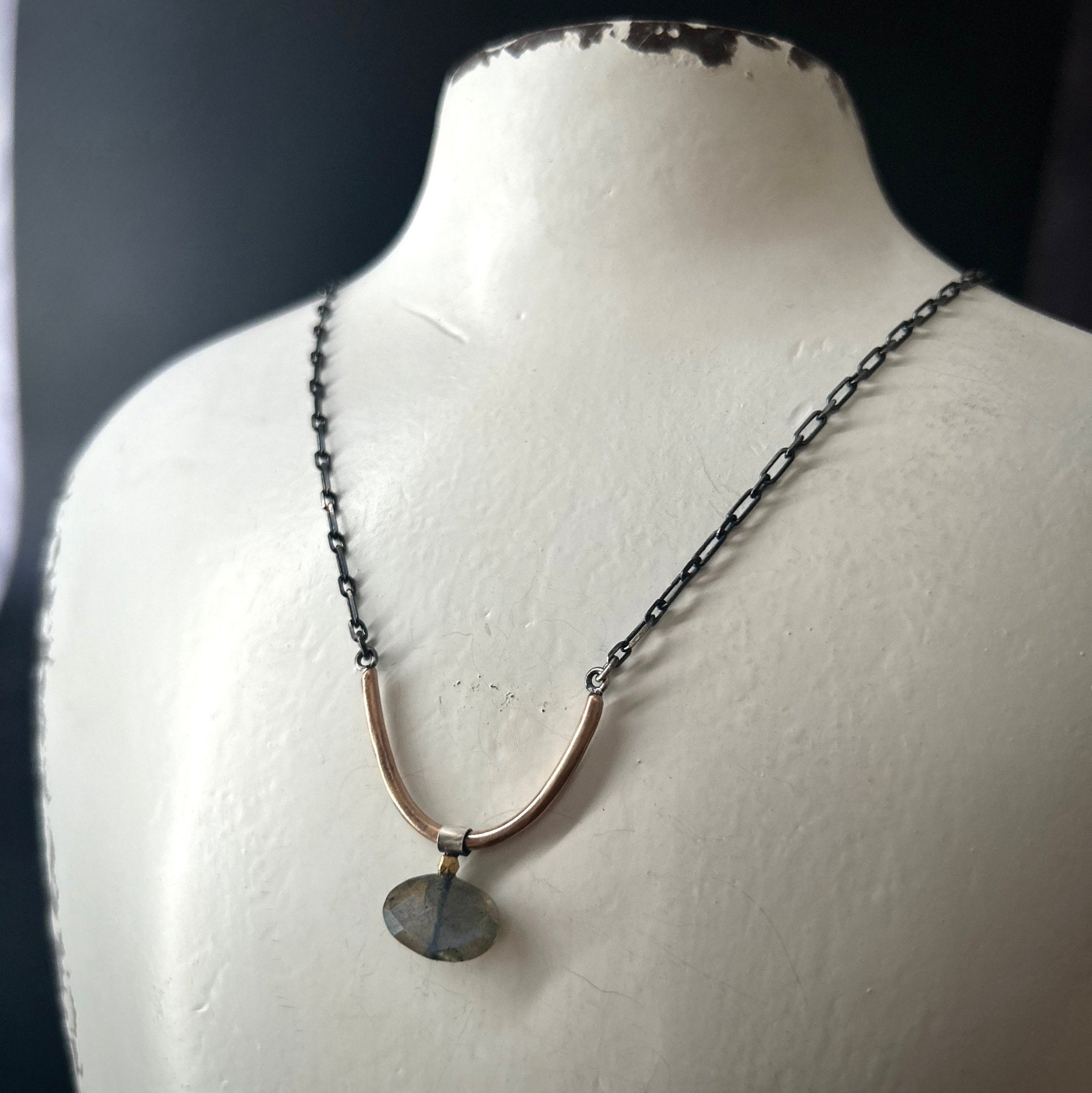 Daymark Necklace - Labradorite - Three Flames Silverworks