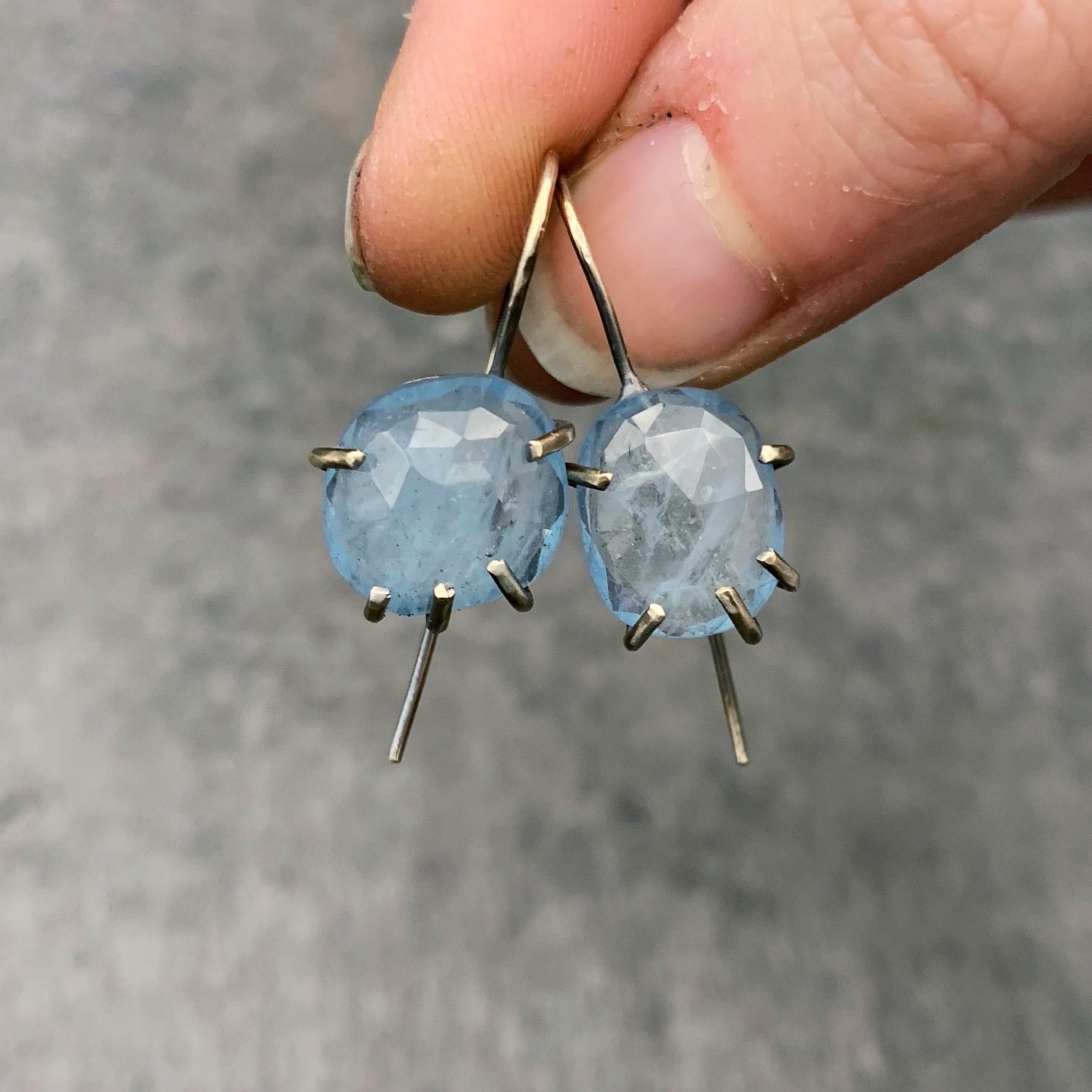 Eve Earring: Aquamarine - Three Flames Silverworks