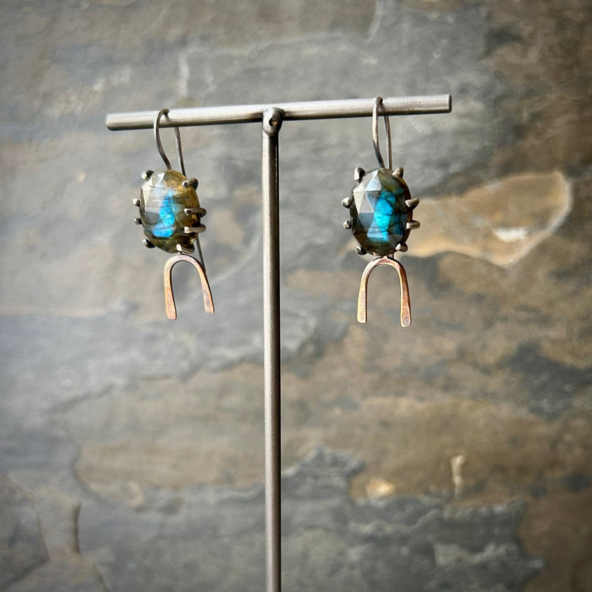 IO Earring: Labradorite - Three Flames Silverworks