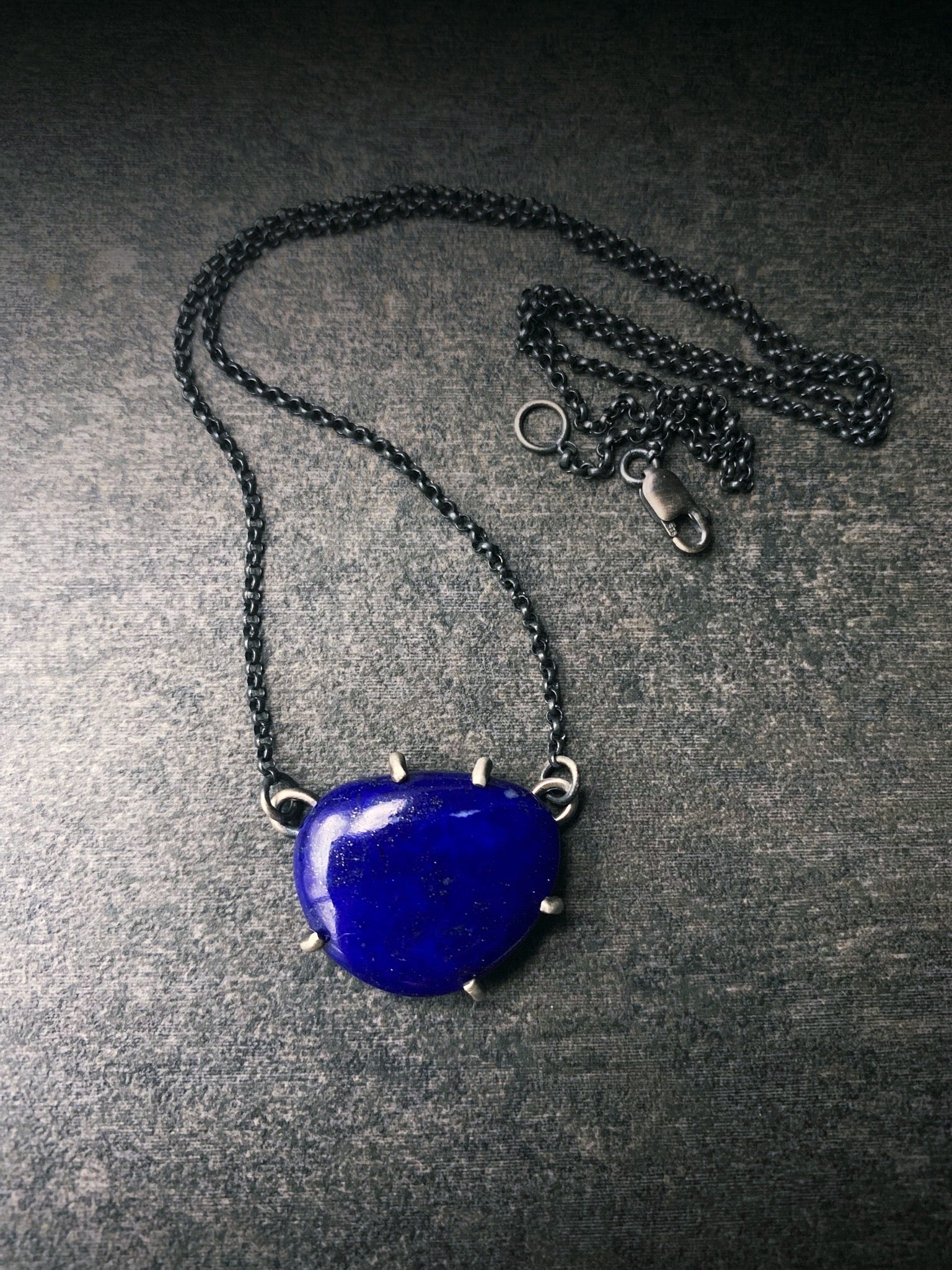 Lapis Pendant - Three Flames Silverworks