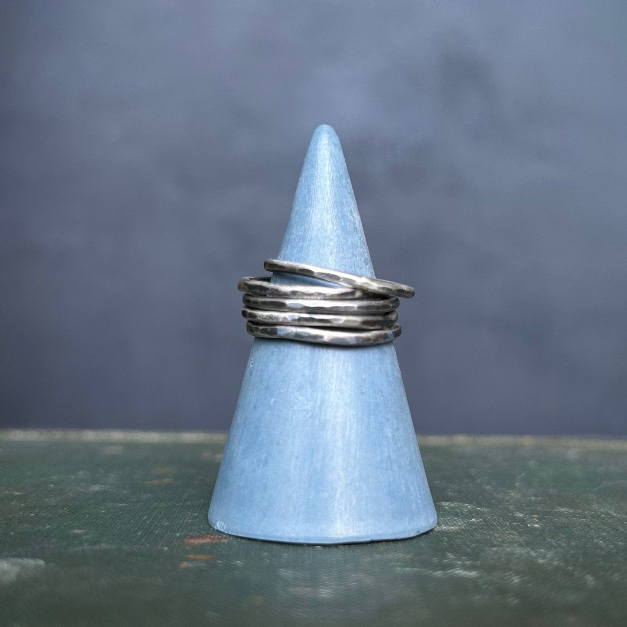 Rustic Stacking Rings - Three Flames Silverworks