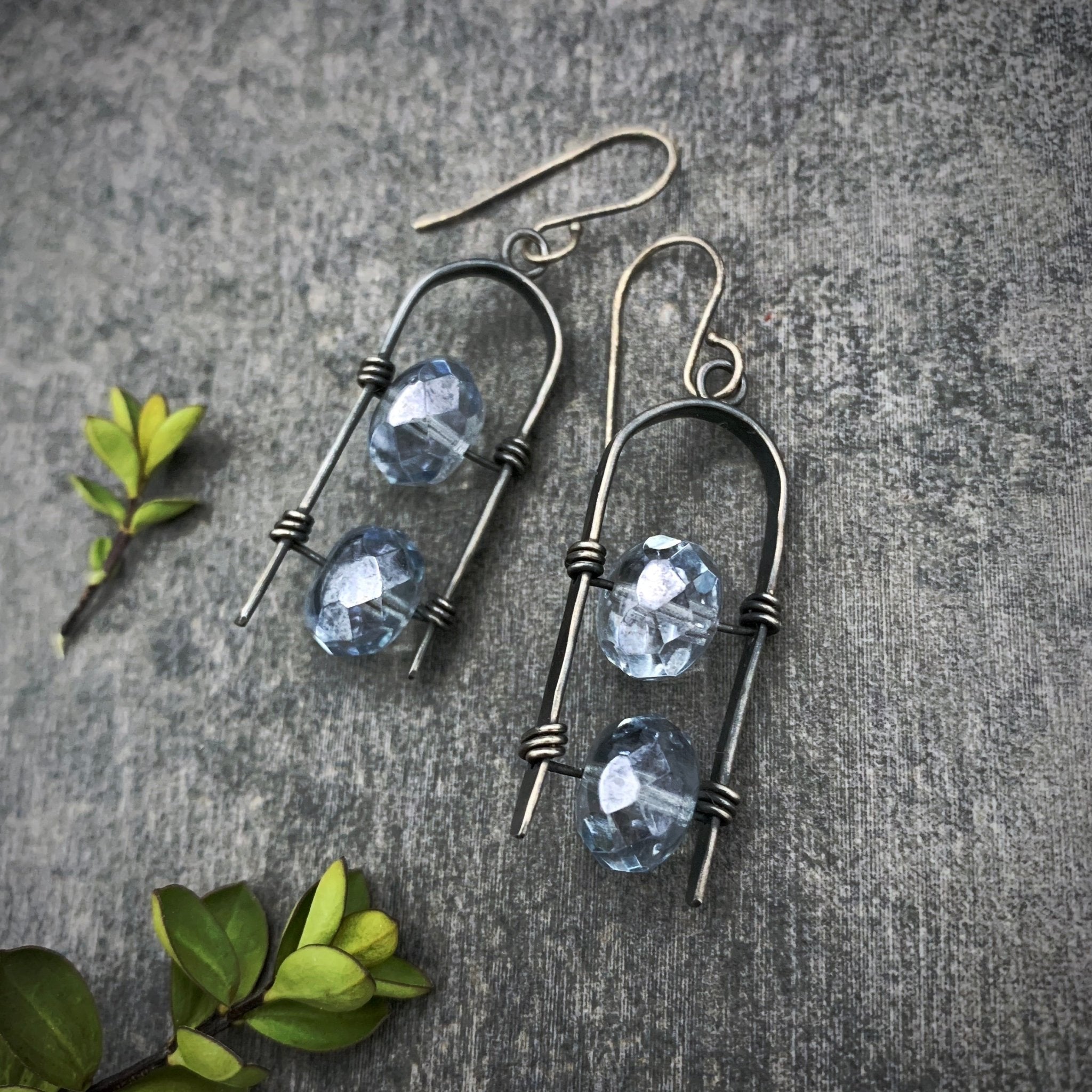 Uruz Earrings - Storm Blue - Three Flames Silverworks