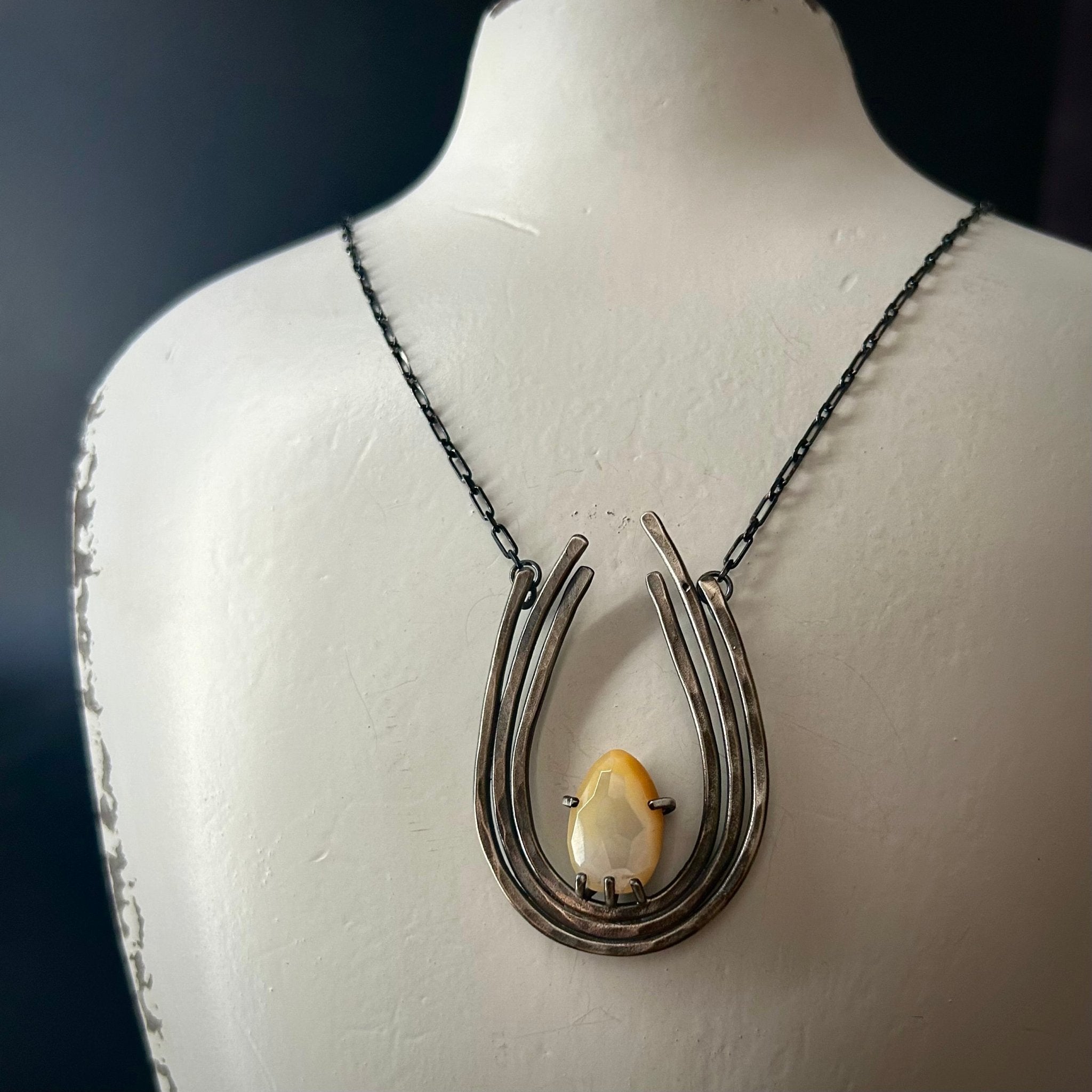 Valkyrie Pendant: Mother of Pearl - Three Flames Silverworks