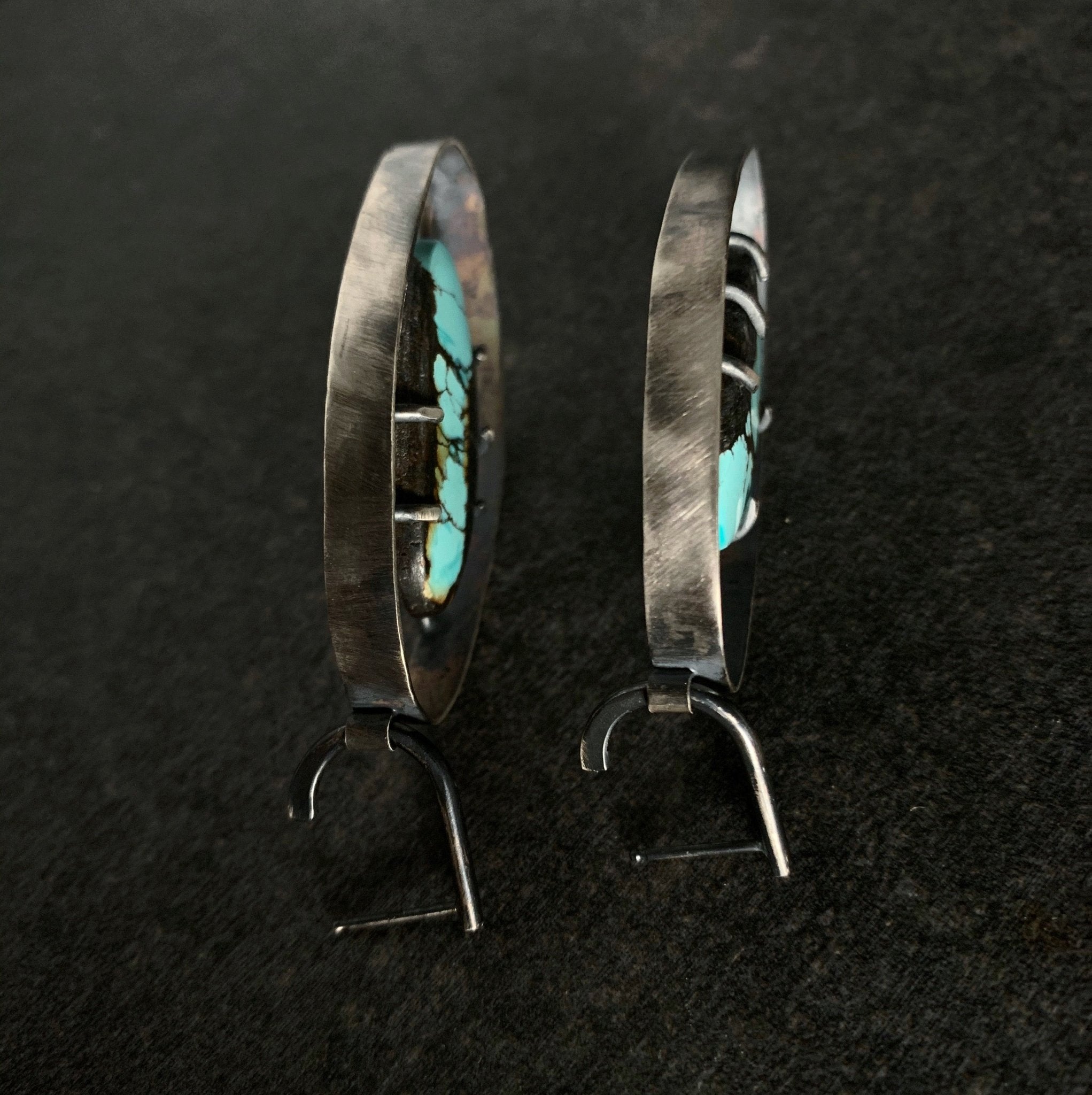 Wayfinder Earrings no. 2 - Bao Canyon Turquoise - Three Flames Silverworks