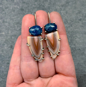 Theia Earrings: Agate and Apatite