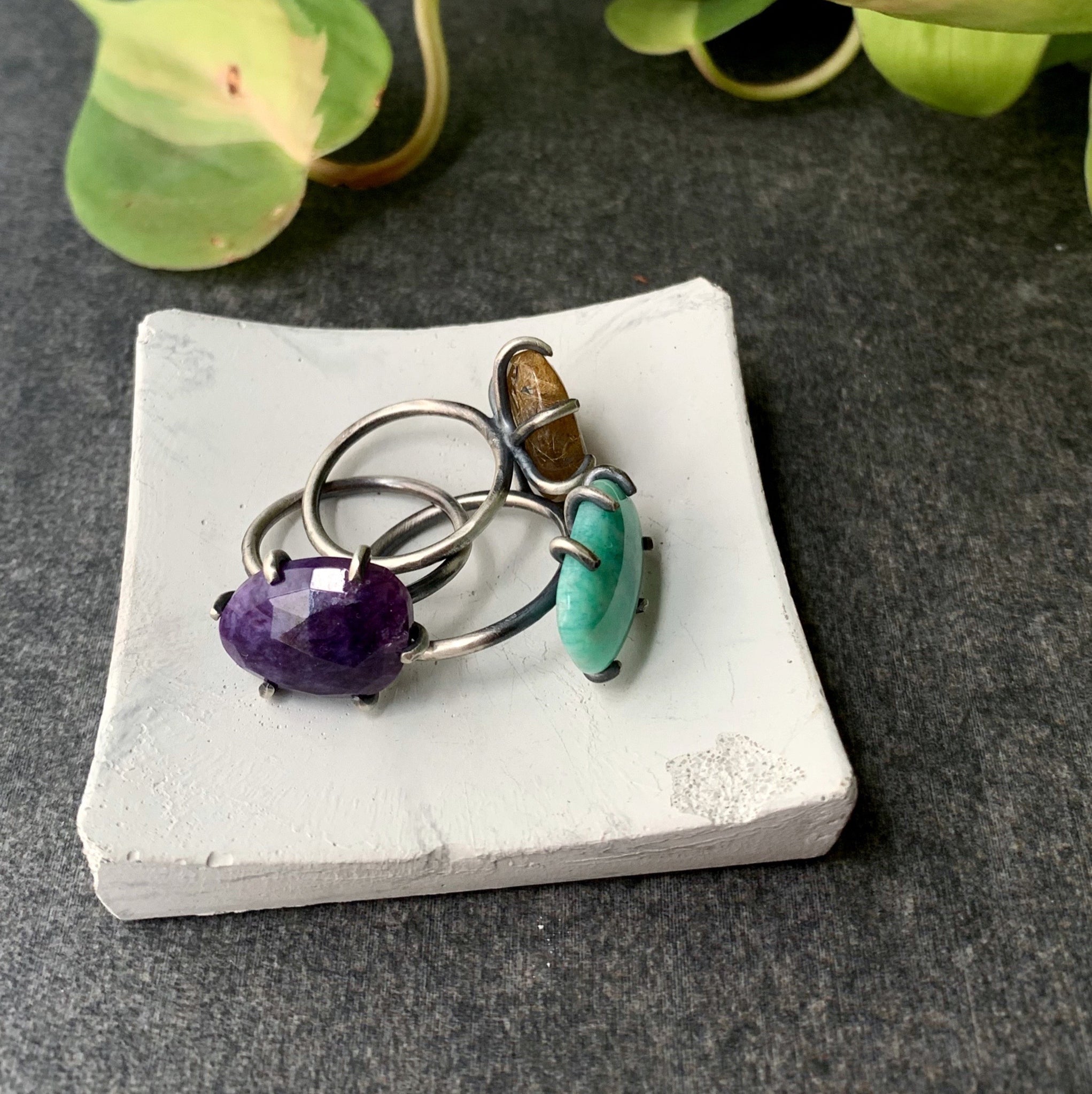 Celeste Ring with Amazonite Size 8