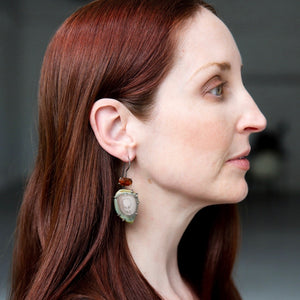Theia Earrings- Royal Imperial Jasper, Orange Kyanite