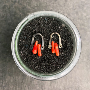 Arc Earrings with Recycled Coral
