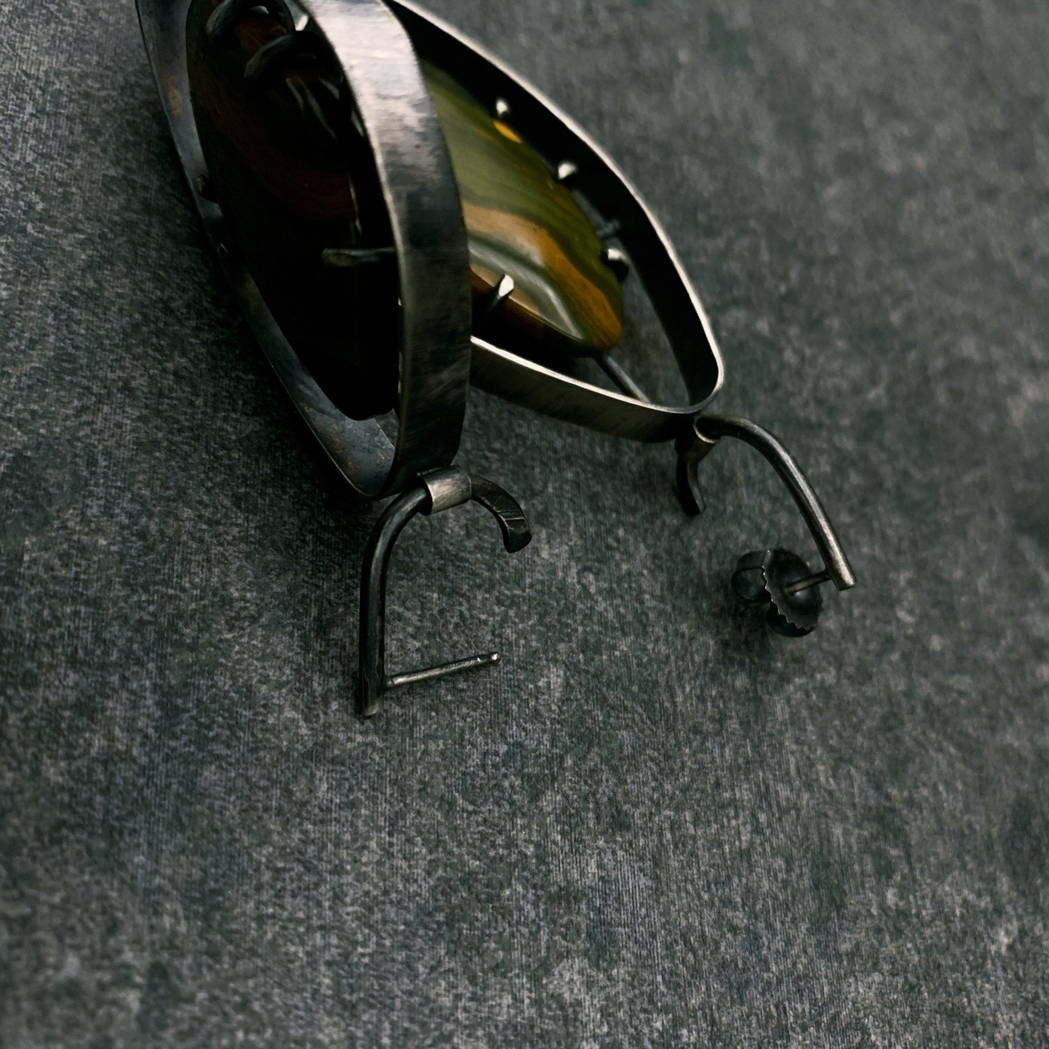 Wayfinder Earrings no. 3 - Ocean Jasper - Three Flames Silverworks
